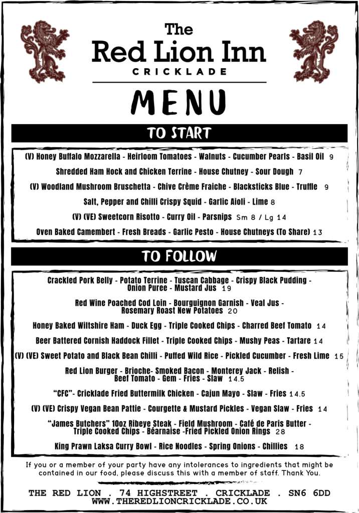 Menus The Red Lion Cricklade menus-the-red-lion-cricklade